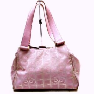 Chanel pink nylon tote Chanel handbag